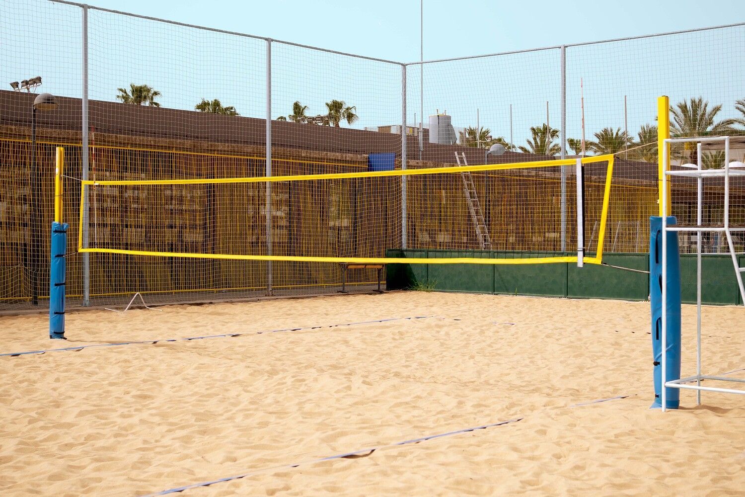 Red de Voleibol Playa 3mm Línea Oro negro EN borde amarillo